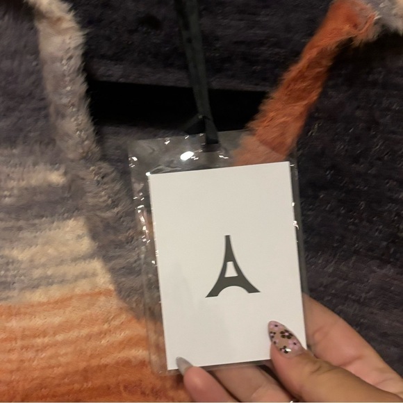 NEW NWT | Maniere De Voir Full furry Knit striped Long sleeve Mini Dress | Small - Picture 4 of 8